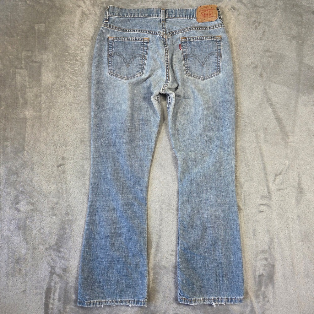Levis 515 Nouveau Boot Cut Stretch Jeans Womens 6 Short Light Wash Blue Low Rise - Picture 7 of 8